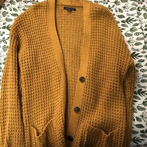 Waffle knit cardigan